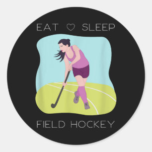 Field Hockey Player Indoor Girls Coach Team Traini Classic Round Sticker