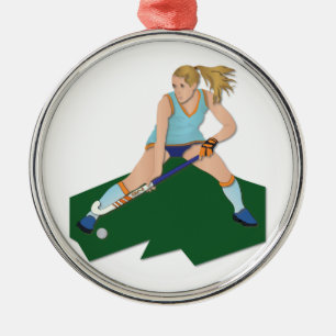 Field Hockey Player Metal Ornament