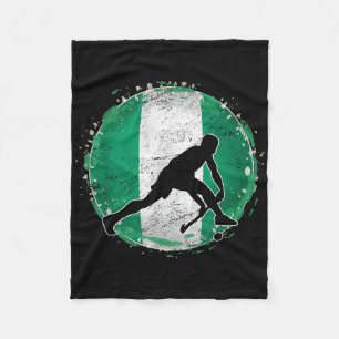 Field Hockey Player Nigeria Nigerian Flag Nigeria Fleece Blanket
