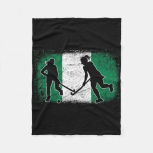 Field Hockey Player Nigeria Nigerian Flag Nigeria Fleece Blanket