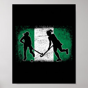 Field Hockey Player Nigeria Nigerian Flag Nigeria Poster