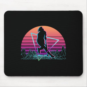 Field Hockey Player Retro _1  Mouse Pad