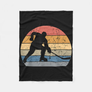 Field Hockey Player Retro Vintage Sweeper Goalkeep Fleece Blanket