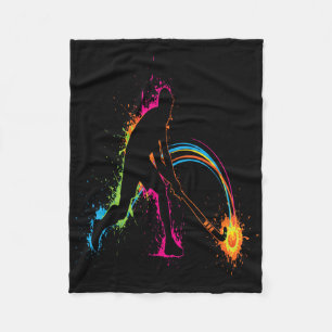 Field Hockey Player Stick Ll Sport Dynamic Fleece Blanket