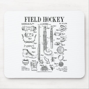 Field Hockey Player Team Sports Funny Vintage Pate Mouse Pad