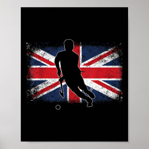 Field Hockey Player Union Jack Great Britian Uk Br Poster