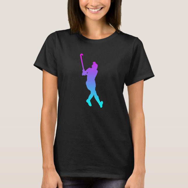 Field hockey player with hockey stick country hock T-Shirt (Front)