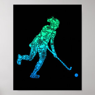 Field Hockey Player Women Girls Kids Poster