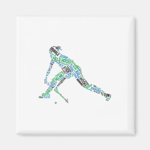Field Hockey Player Word Silhouette Hockey Team Sp Magnet