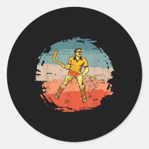 Field-hockey-players Indoor-hockey Game Vintage Fi Classic Round Sticker