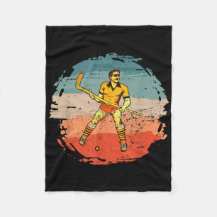 Field-hockey-players Indoor-hockey Game Vintage Fi Fleece Blanket