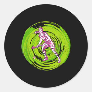 Field-hockey-players Indoor-hockey Game Women Fiel Classic Round Sticker