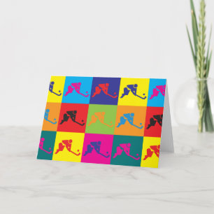 Field Hockey Pop Art Card