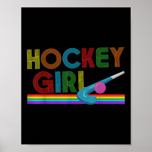 Field Hockey Retro Hockey Girl Poster