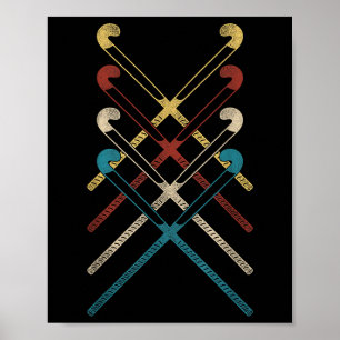 Field Hockey Retro Hockey Sticks _1 Poster