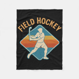 Field Hockey Retro Sport Vintage Style Fleece Blanket