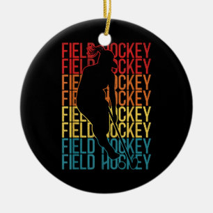 Field Hockey Retro Vintage Field Hockey Ceramic Ornament