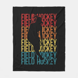 Field Hockey Retro Vintage Field Hockey Fleece Blanket