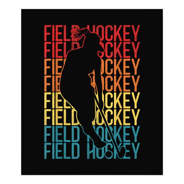 Field Hockey Retro Vintage Field Hockey Photo Print (Front)