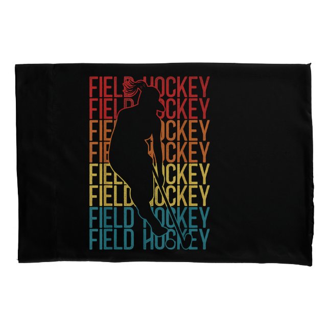 Field Hockey Retro Vintage Field Hockey Pillowcase (Front)