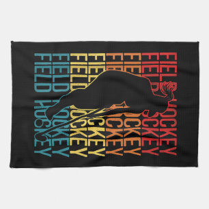Field Hockey Retro Vintage Field Hockey Tea Towel