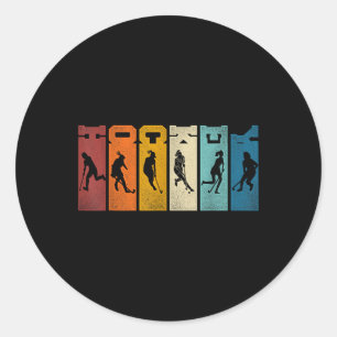 Field Hockey Retro Vintage Hockey _1 Classic Round Sticker