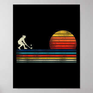 Field Hockey Retro Vintage Poster