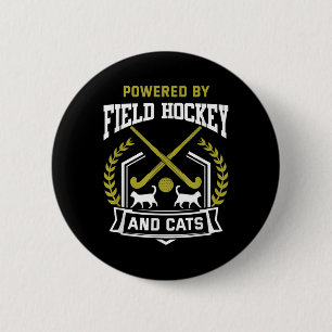 Field Hockey Shirt Funny Cat Lover Field Hockey Pl 6 Cm Round Badge