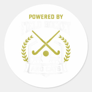 Field Hockey Shirt Funny Cat Lover Field Hockey Pl Classic Round Sticker