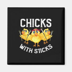 Field Hockey Shirts For Girls Chicks With Sticks H Magnet