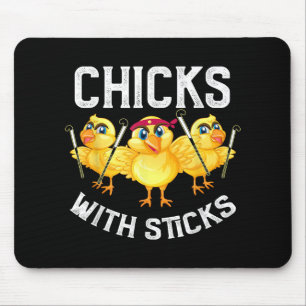 Field Hockey Shirts For Girls Chicks With Sticks H Mouse Pad