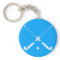 Field Hockey Silhouette Keychain Blue