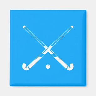 Field Hockey Silhouette Magnet Blue