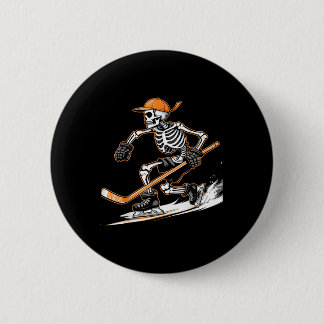 Field Hockey Skeleton 6 Cm Round Badge