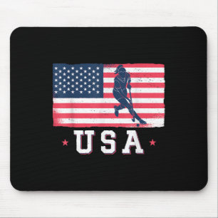 Field Hockey Sports American Flag Usa For Women Ki Mouse Pad