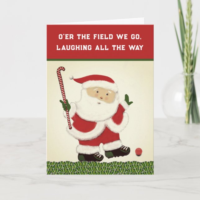 Field Hockey Sports Christmas Cards (Front)