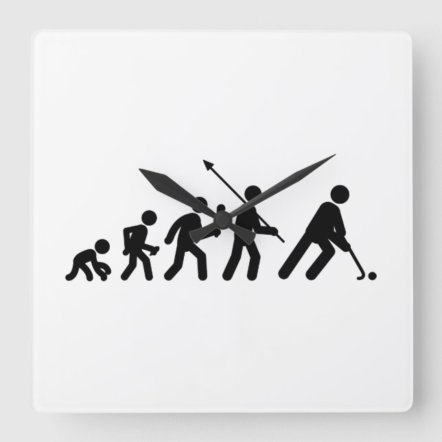 Field Hockey Square Wall Clock (Front)