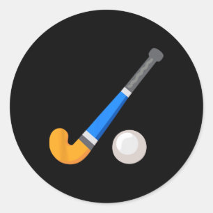 Field Hockey Stick And Byll Classic Round Sticker