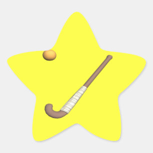 Field Hockey Stick & Ball Star Sticker