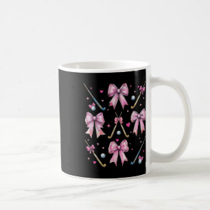 Field Hockey Stick Girl Coquette Bow Pink Mom Coffee Mug