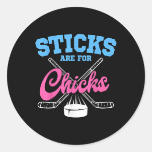 Field Hockey Sticks For Chicks Sweeper Goalkeeper Classic Round Sticker