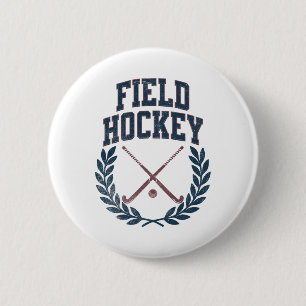 Field Hockey Sticks Wreath College Design For Athl 6 Cm Round Badge