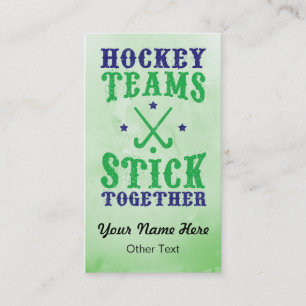 Field Hockey Teams Stick Together Business Cards. Card