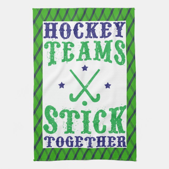 Field Hockey Teams Stick Together Tea Towel (Vertical)