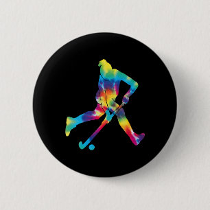 Field Hockey Tie Dye 6 Cm Round Badge