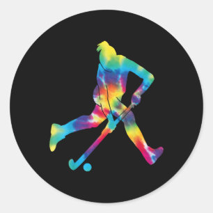 Field Hockey Tie Dye Classic Round Sticker