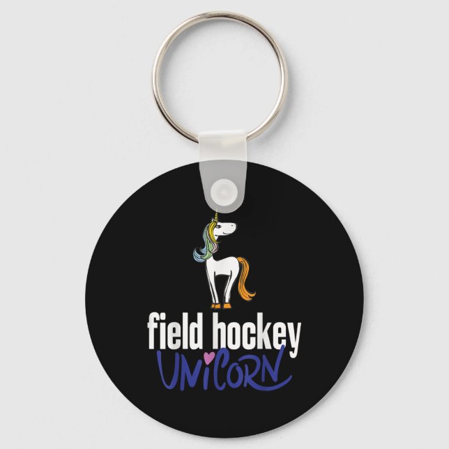 Field Hockey Unicorn  Key Ring (Front)