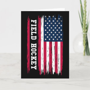 Field Hockey Usa American Flag Hockey Player Sport Card