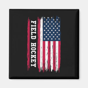 Field Hockey Usa American Flag Hockey Player Sport Magnet