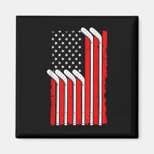 Field Hockey Usa Flag 4th Of July Sweeper Goalkeep Magnet